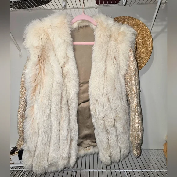 Real Genuine Fox Fur coat jacket vest fluffy trendy luxury 2 in 1 - Picture 4 of 9